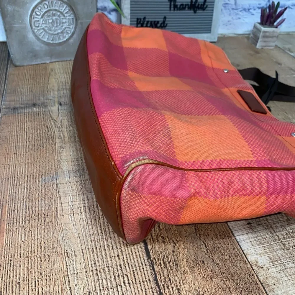 Kate Spade Pink Orange Plaid Large Victoria Baby Bag
